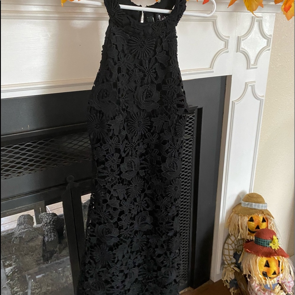 Black Lulus Love Poem Lace Mini Dress